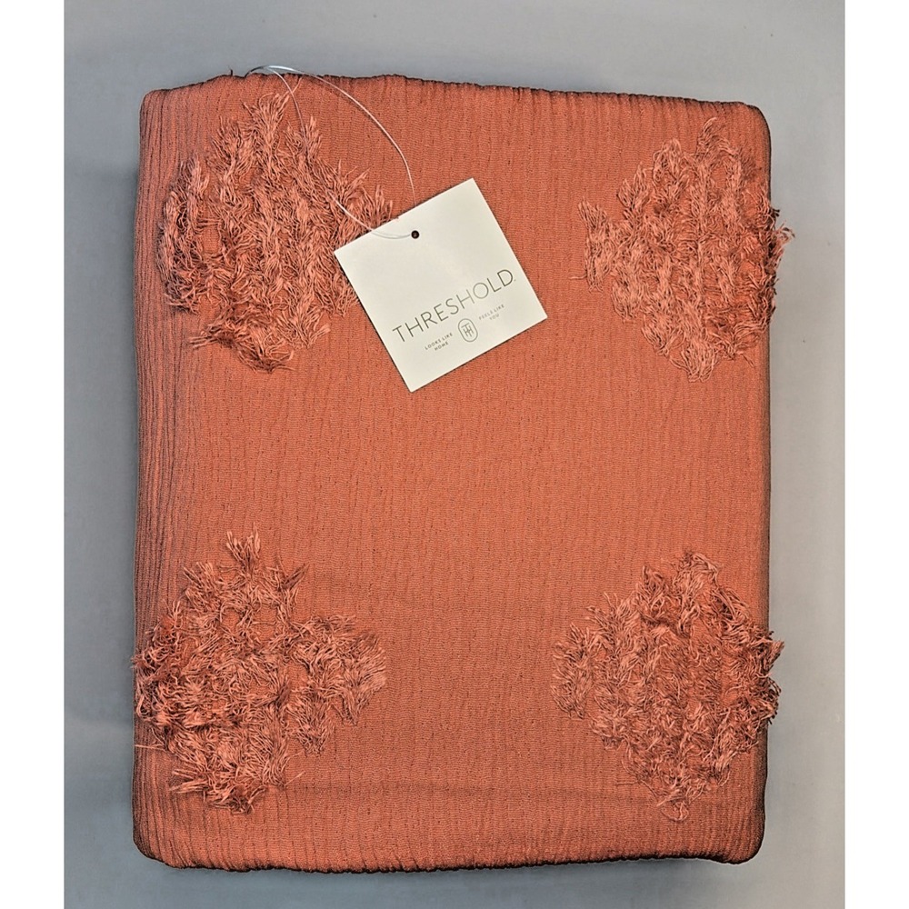 Threshold Tufted Diamond Crinkle Duvet Set in Melon Pink - Jacquard Weave-TwinXL